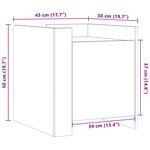vidaXL Table de chevet chêne marron 45x50x50 cm bois d’ingénierie