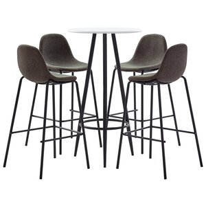 vidaXL Ensemble de bar 5 Pièces Tissu Gris foncé