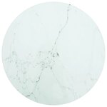 vidaXL Dessus de table blanc Ø50x0 8cm verre trempé avec design marbre