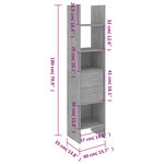 vidaXL Bibliothèque Gris béton 40x35x180 cm Bois d’ingénierie