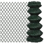 vidaXL Clôture à mailles losangées Acier 0 8x15 m Vert