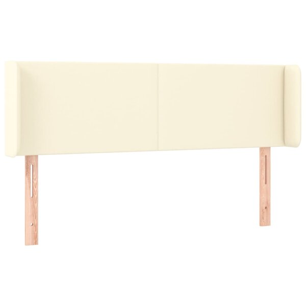vidaXL Tête de lit avec oreilles Crème 147x16x78/88 cm Similicuir