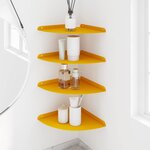 vidaXL Étagère flottante 4 Pièces Jaune moutarde 30 x 30 x 2 cm