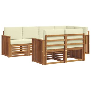 vidaXL Ensemble de canapé d'angle avec coussin 7 Pièces Naturel et Crème