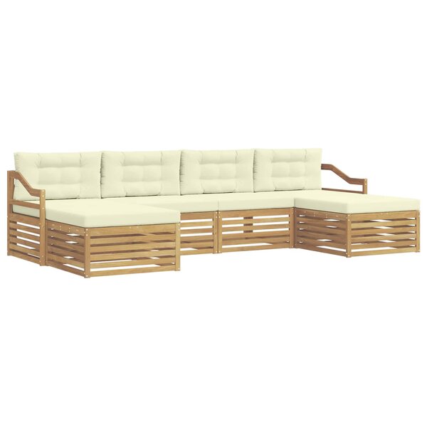vidaXL Ensemble de canapés d'extérieur 6 pc Blanc et crème