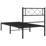 vidaXL Cadre de lit métal avec tête de lit noir 100x200 cm