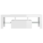 vidaXL Meuble TV avec lumières LED blanc brillant 120x35x40 cm