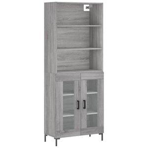 vidaXL Buffet haut Sonoma gris 69 5x34x180 cm Bois d'ingénierie