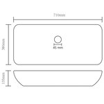 vidaXL Lavabo de luxe rectangulaire Crème mat 71x38 cm Céramique