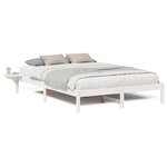vidaXL Cadre de lit avec tables de chevet Blanc Blanc