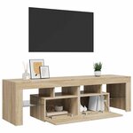 vidaXL Meuble TV avec lumières LED Chêne sonoma 140x36 5x40 cm