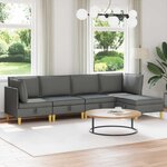 vidaXL Canapé modulaire avec rangement 5 Pièces Gris foncé Tissu