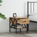vidaXL Table de chevet en chêne 40x42x45 cm en bois d'ingénierie