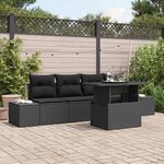 vidaXL Ensemble de canapé de jardin Manuel 5 Pièces Noir 100 x 55 x 73 cm