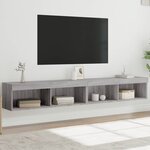 vidaXL Meubles TV avec lumières LED 2 Pièces sonoma gris 100x30x30 cm