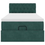 vidaXL Lit ottoman avec matelas et LED Vert foncé 90x200cm velours