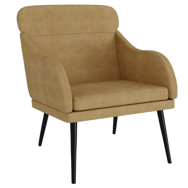 vidaXL Fauteuil Marron 63x76x80 cm Velours