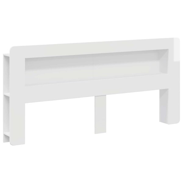 vidaXL Cabinet de Tête de Lit Blanc brillant Bois d’ingénierie