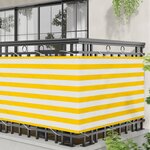 vidaXL Écran de balcon Jaune et blanc 100 x 600 cm Tissu Oxford