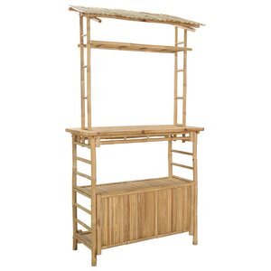 vidaXL Table de bar extérieure Naturel 110 x 50 x 210 cm Bambou