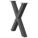 vidaXL Pieds de table à manger en forme de X 3 pièces Anthracite 80 x (72-73) cm Acier