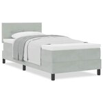 vidaXL Lit à ressorts avec matelas Gris clair 90 x 190 cm tissu