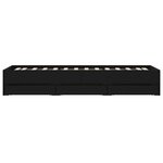 vidaXL Cadre de lit avec tiroirs sans matelas noir 90x200 cm