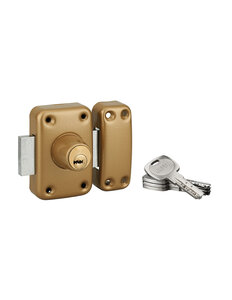 THIRARD - Verrou double entrée Transit 2 pour porte d'entrée cylindre 60mm 4 clés époxy or - THIRARD