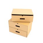 Lot de 3 boîtes à tiroir pour bottes et grandes chaussures
