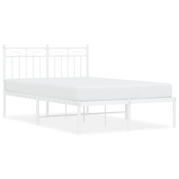 vidaXL Cadre de lit métal sans matelas et tête de lit blanc 120x200 cm