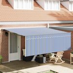 vidaXL Auvent Rétractable Bleu et anthracite 400 × 300 cm