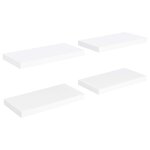 vidaXL Étagères murales flottantes 4 Pièces Blanc 50x23x3 8 cm MDF