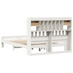 vidaXL Lit bibliothèque sans matelas blanc 150x200 cm bois pin massif