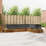 vidaXL Ensemble de canapés d'extérieur 6 Pièce Naturel et Anthracite