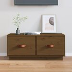 vidaXL Meuble TV Marron miel 80x34x35 cm Bois de pin massif