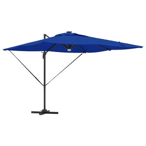 vidaXL Parasol Roma Bleu 286 x 285 x 270 cm Aluminium et polyester
