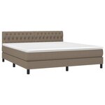 vidaXL Sommier à lattes de lit avec matelas Taupe 180x200 cm Tissu