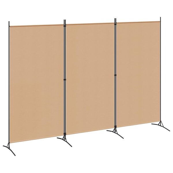 vidaXL Paravent à 3 panneaux Beige 260 x 180 cm Tissu