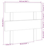 vidaXL Tête de lit Blanc 93 5x3x81 cm Bois massif de pin