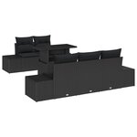 vidaXL Ensemble de canapé de jardin 6 Pièces Noir 100 x 55 x 73 cm