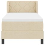 vidaXL Lit boxspring avec matelas avec matelas Crème 80 x 200 cm tissu