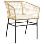 vidaXL Ensemble à manger jardin coussins 5Pièces marron poly rotin verre