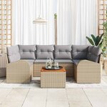 vidaXL Ensemble de canapé de jardin 7 Pièces beige et gris clair