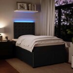 vidaXL Sommier à lattes de lit avec matelas Noir 120x200 cm Velours