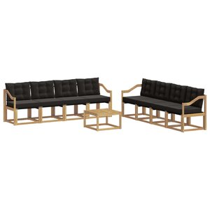 vidaXL Ensemble de canapés d'extérieur 9 pc Blanc et noir