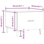 vidaXL Table basse blanc 50x50x40 cm bois d'ingénierie