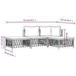 Salon de jardin meuble d'extérieur ensemble de mobilier 4 pièces avec coussins blanc acier 02_0016085
