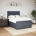 vidaXL Sommier à lattes de lit et matelas Gris foncé 140x190cm Velours