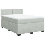 vidaXL Sommier à lattes de lit et matelas Gris clair 140x200cm Velours