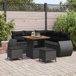 vidaXL Ensemble de canapé de jardin 8 Pièces Noir polyrotin